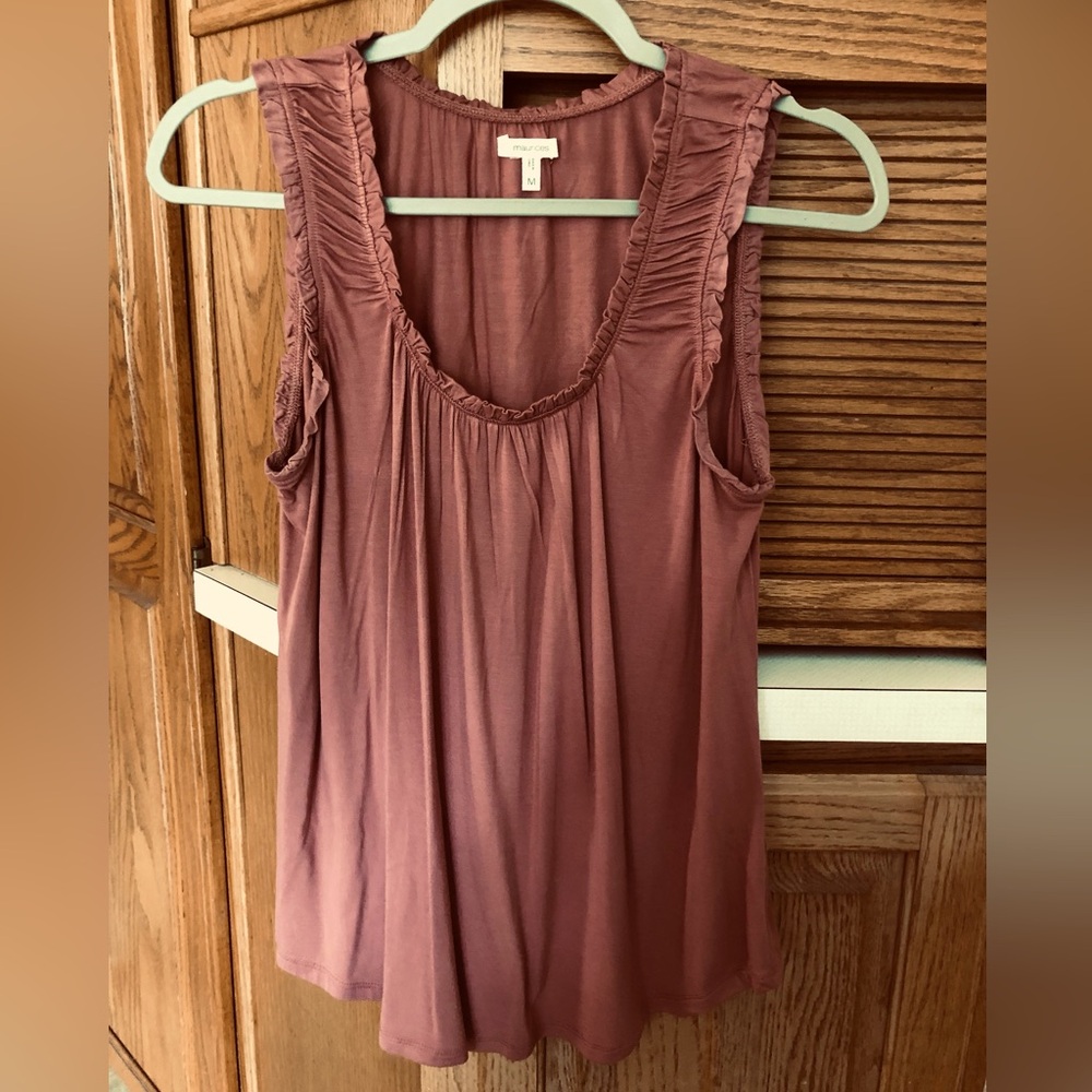 Misses Sleeveless Top, Medium, Soft, Mauve, Maurices, Rayon/Spandex, Excellent
